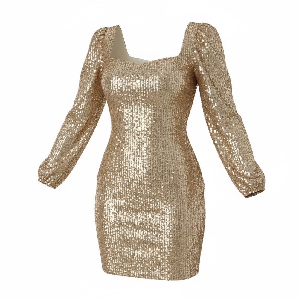 Lilly Pulitzer Gold Sequin Long Sleeve Dress